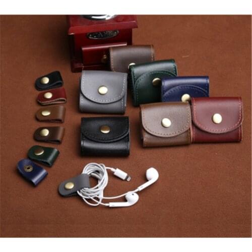 Portable Headphone Earphone Case USB Cable Mini Organizer Portable Earbuds Bag Carry Pouch PU Leather Storage Bag