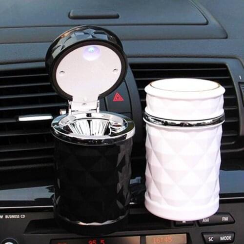 Portable Universal Cigarettes Cylinder Holder Car Ashtray with LED Indicator