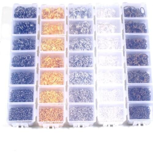 1Box 12Grid Jewelry Findings Open Single Loops Jump Rings & Split Ring For jewelry Making DIY Accessories Mixed 3mm-8mm