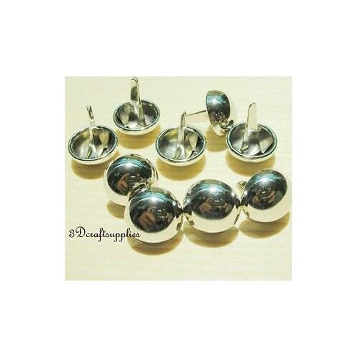 Purse feet bag feet handbag feet metal feet round 30 pcs 12 mm silver G25