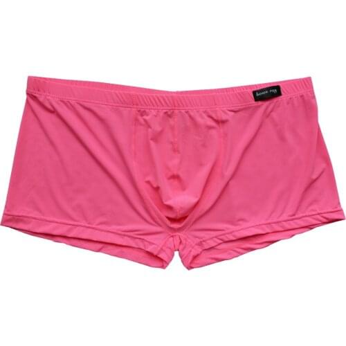 Male Panties Modal Mens Underwear Boxers Breathable Man Ice Silk Sexy Bulge Pouch Boxers Solid Underpants Comfortable Smooth