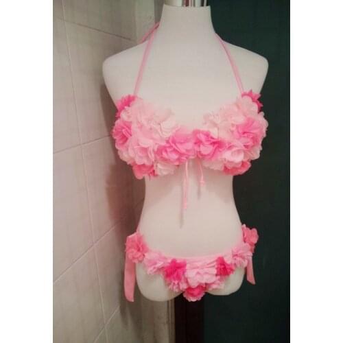 [STOCK]+Veil Skirt 2018 NEW Flowers Swimsuit Bikini Swimwear Gradient Summer Lolita Sweet Clothing