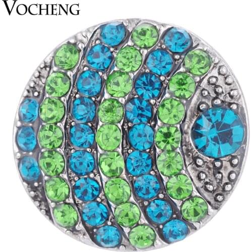 Vocheng Snap Charms Interchangeable Jewelry Inlaid Crystal Round Bead 18mm 2 Colors Bling Button Vn-1311