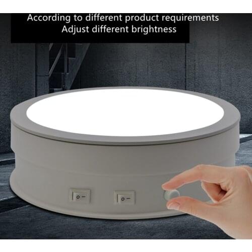 Rotating Display Stand with Light Automatic Electric Display Stand Bright Turntable for Photography Jewelry Organizer 15/20/30cm