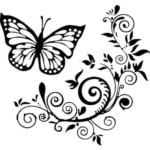 PLAY COOL Butterfly Flower Funny Vehicle Car Sticker Automobiles Motorcycles Exterior Accessories Reflective Vinyl Decals