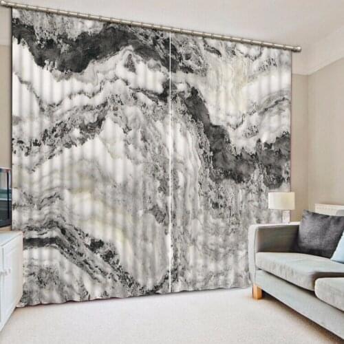 3d curtain Custom any size Luxury European Modern marble 3d curtain window curtains for living room