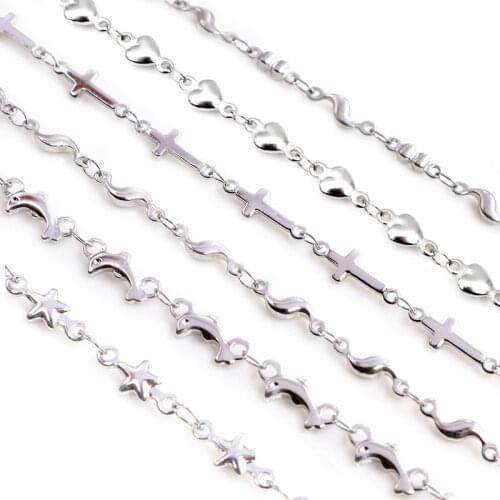 1 Meters Stainless Steel No fade 3.5mm Handmade S Cross Necklace Chain DIY Jewelry Findings Making Materials Handmade Supplies