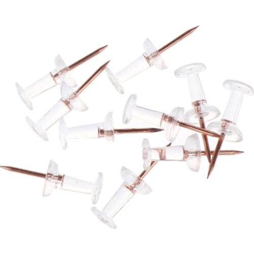 100pcs Transparent Rose Gold Push Pins Thumb Thumbtack Board Pins Drawing Photo Wall Studs Office School Supplies