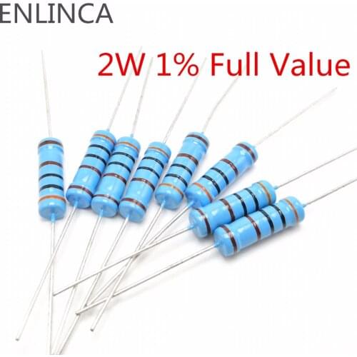 20pcs 2W 1% Metal film resistor 220R 240R 270R 300R 330R 360R 390R 430R 470R 510R 560R 620R 680R 750R 820R 910R 1KR