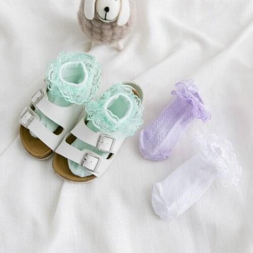 6pcs=3pair 0-1t 1-3T High Quality New Baby Girl Lace Socks Pure Colors Cotton Spring And Summer Soft And Comfortable Socks