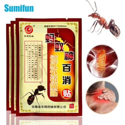 8pcs Sumifun Ant Pain Relief Patches Analgesic Sticke Neck Back Knee Joint Muscle Soreness Sprain Treatment Medical Plaster C509