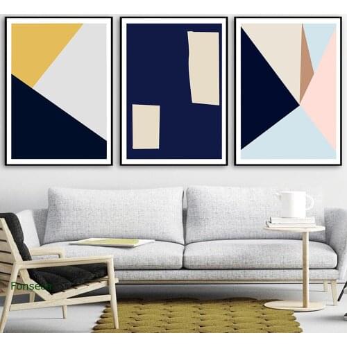 Abstract Geometric Canvas Painting Minimalist Posters and Prints Nordic Wall Art Unframed Pictures For Living Room