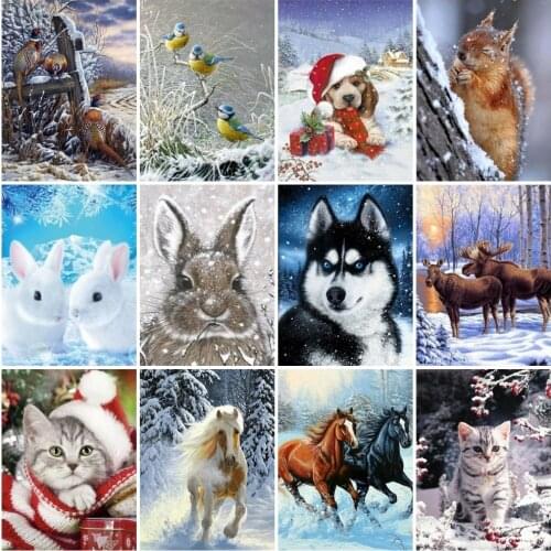 AZQSD 5d Diamond Painting New Arrivals Dog House Picture Of Rhinestones Diamond Embroidery Animals Mosaic Decor For Home