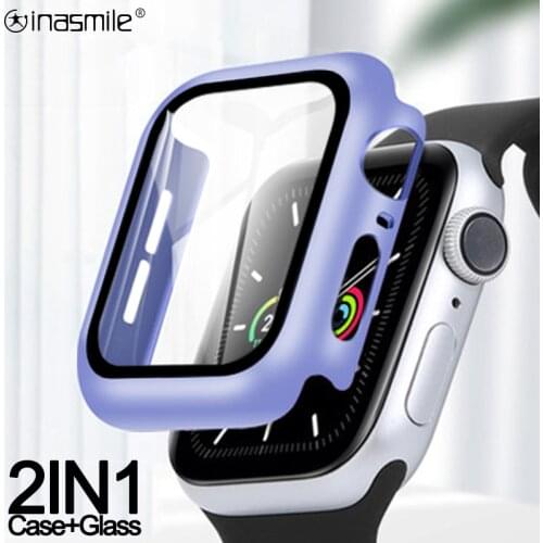 Bumper Screen Protector case cover For iwatch 6 5 4 3 SE 2IN1 Glass case for Apple Watch 44mm 40mm 42mm 38mm iwatch Accessories