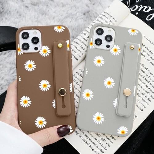 Cute Flower Wrist Strap Case For Huawei Y6 Y7 Y9 P Smart 2019 2021 Honor 10X 8X 9X 10i 10 20 P30 P20 P40 Lite E Pro Nova 5T Case