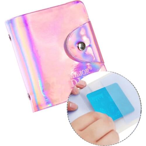 1pcs New 2 Colors 32slots Stamping Plate Holder Nail Art Plates Case Bag Album Storage For Square Stencil