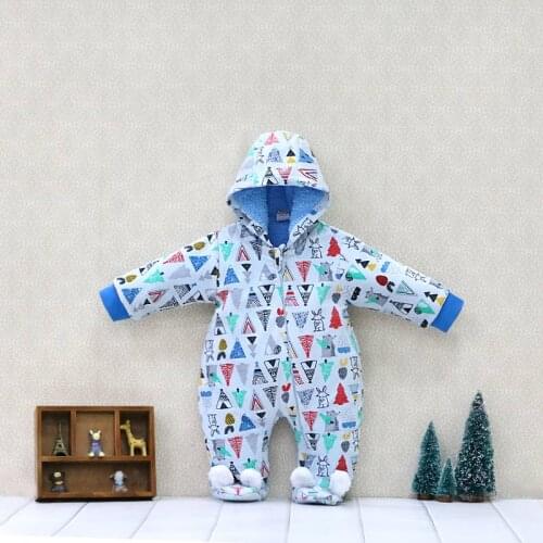 Baby winter clothes warm velour outside+coral fleece romper inside double layer Newborn Clothing Boys Leisurely Clothes