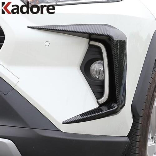 For Toyota Rav4 Rav 4 Limited/LE/XLE/Hybrid 2019 2020 2021 Front Fog Light Lamp Eyebrow Eyelid Trim Cover Strip Car Accessories