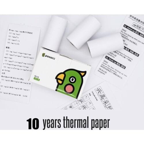 Long-lasting Paper Label Receipt Sticker Thermal Paper For POOOLI Mini Pocket Printer 3 Rolls 57mm For Peripage Paperang Baypage