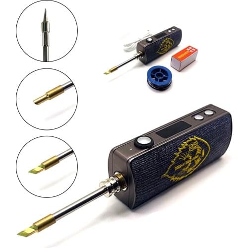 USB Adust 5-80W Electric Soldering Irons Wireless Mobile Portable Internal Heating Soldering Station 70*33*23MM 2500MAH