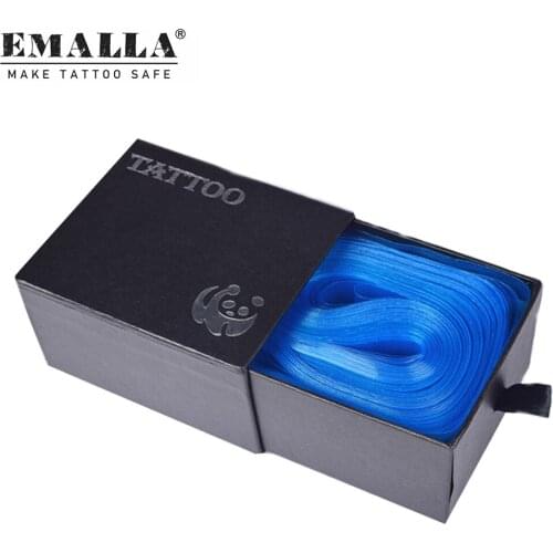EMALLA 100PCS Plastic Blue Tattoo Clip Cord Sleeves Covers Bags For Tattoo Power Clip Cord Tattoo Accessories Tattoo Supplies
