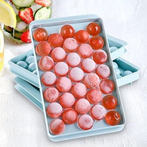 Ice Trays Moulds Plastic Ice Cube Maker Molds With Lid Homemade DIY Frozen Easy Release Taper Round Spherical Shape Ice Moulds