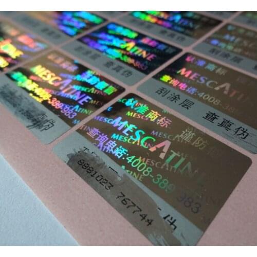 Customized hologram laser label sticker with scratch off coating ,unique CODE on each sticker ! FREE design