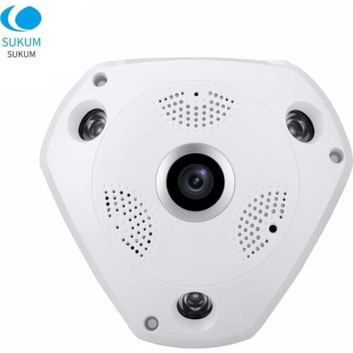 2MP Indoor Wired IP Camera 180/360 Degree Fisheye Lens IR Night Vision P2P ONVIF Panoramic Surveillance CCTV Camera POE