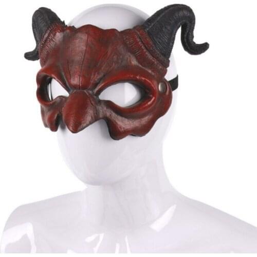 Carnival Party PU Foam Half Face Claw Demon Shofar Devil Party Head Prop Decoration Cosplay