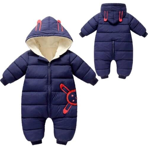 Childrens Winter Jumpsuit Infant Warm Down Cotton Coat Baby Outing Clothes Toddler Boy Girl Onepiece Romper TZ816