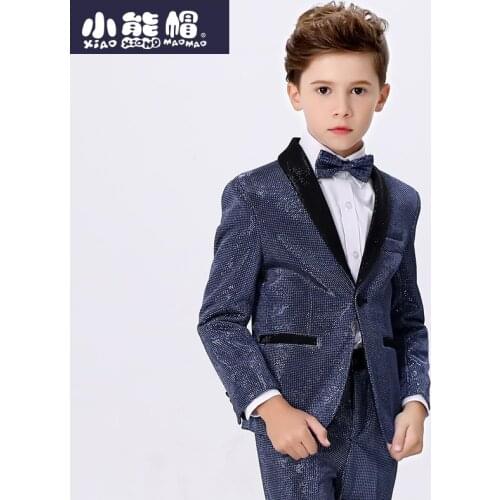 Three pieces British spring, autumn and winter middle school children Birthday Flower boy dress suit set teenage size 110-160