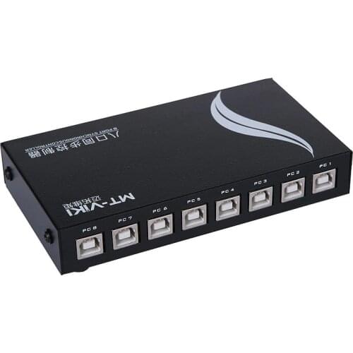 MT-VIKI 8 Port KVM Synchnorizer USB 1 Set Mouse Keyboard Controls 8 PC Hosts Hotkey Mouse Crossing KVM Switch MT-108KM-U