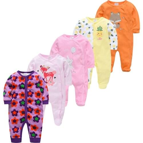 Honeyzone Newborn Baby Girl Boy Clothing Sleepwear Pijama bebe Baby Jumpsuit 5PCS/SET Toddler 3 6 9 12 Months Baby Sleepers