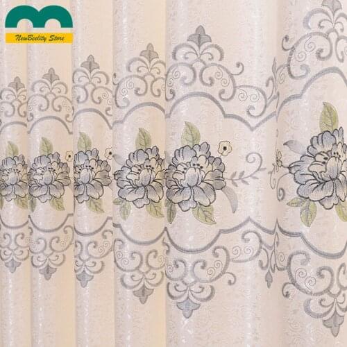 European-style Luxury Tulles Curtains for Living Dining Room Bedroom Window Curtains Embroidered White Window Screen Yarn