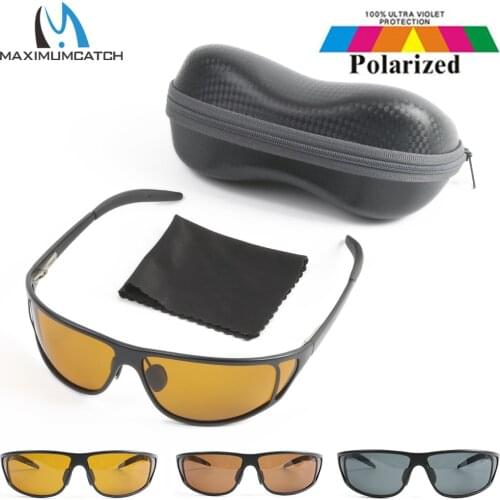 Maximumcatch Titanium Metal Frame Fly Fishing Polarized Sunglasses Brown Yellow And Gray To Choose UV400 Fishing Sunglasses