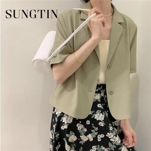 Женские пиджаки с коротким рукавом Sungtin China At AliExpress