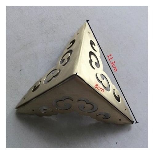 Corner Brackets Antique copper corner angle / hardware furniture accessories / copper three wooden flower 8CM