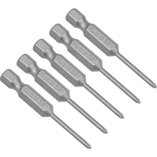 Uxcell 5Pcs 1/4-Inch Hex Shank 50mm Length Phillips 2PH0 Magnetic Screw Driver S2 Screwdriver Bits