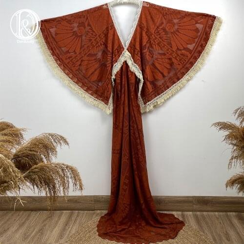 Don&Judy Vintage Boho Style Lace Kaftan Maternity Dress Photography Clothes Party Gown Baby Shower Pregnancy Dresses Photo Shoot