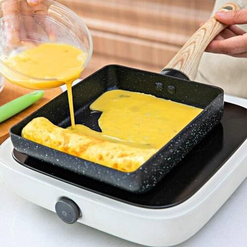 Japanese Mini Rectangle Small Frying Pan Okja Burn Non-Stick Pan Medical Stone Pan Square Fried Egg Pan Pan Thick Egg Burn