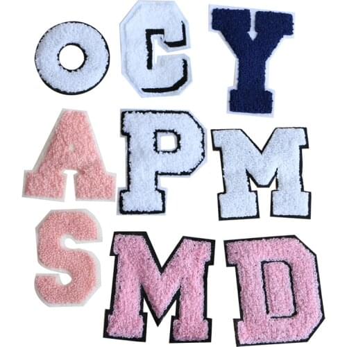 1 Pcs Numeral,English letters Towel embroidery icon Iron on Patch for Clothing DIY Strip Clothes Patchwork Custom Badges