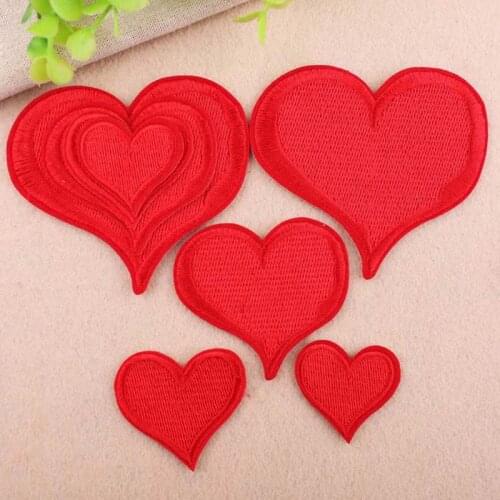 1PCS Heart-Shaped Embroidery Iron on Patches for Clothing Stickers Appliques DIY Embroidery badges patch for Apparel Accessories