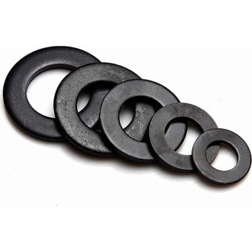 100pcs M3/M4/M5/M6/M8 Black Carbon Steel flat washer Ring Washer
