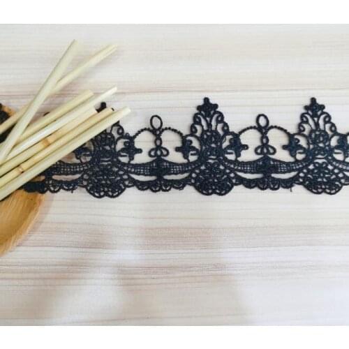 15Yards New product Black thread lace width 5CM polyester embroidery clothing accessories lace lace handmade DIY doll skirt trim