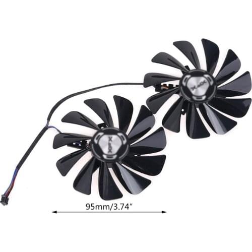 2pcs/set 95mm FDC10U12S9-C GPU Fan For XFX RX 5600 5700 XT RAW II Graphics Card 37MC