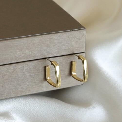 2020 New Fashion Trend Womens Earrings Single Delicate Golden Geometry Square Earrings For Women Party Jewelry Gifts Wholesale