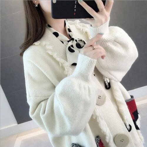 2021 spring and autumn new fashion casual sweater women cardigan all-match western style loose knit sweater