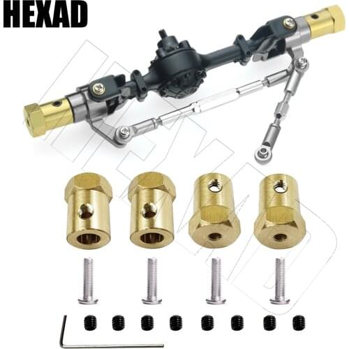 4PCS 5mm to 12mm Brass Combiner Wheel Hub Hex Adapter for WPL C14 C24 C34 C44 B14 B24 B16 B36 MND90 D91 MN99s RC Car Spare Parts