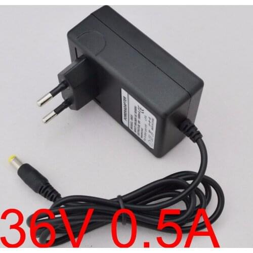 50PCS 36V 0.5A AC 100V-240V Converter Adapter DC 36V 0.5A 500mA Power Supply EU Plug 5.5mm x 2.1mm-2.5mm