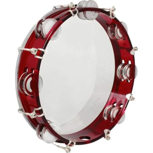 8 Inch Self-Tuning Handbell Tambourine Double Row Tambourine Percussion Instrument Educational Toy Instrument